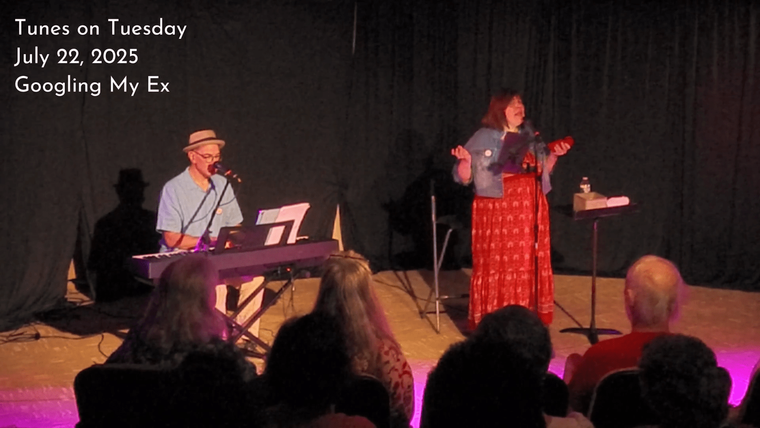 Barbara Papendorp and Oren Levine performing a song at the District Fringe festival in Washington, DC
